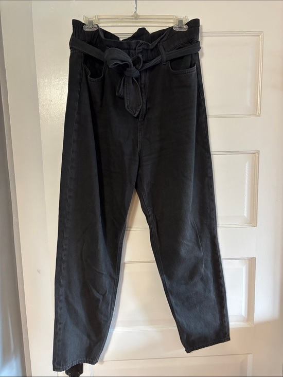 Joe's Jeans Denim - Joe's Jeans Black Brinkley High-rise Paperbag Waist Jeans